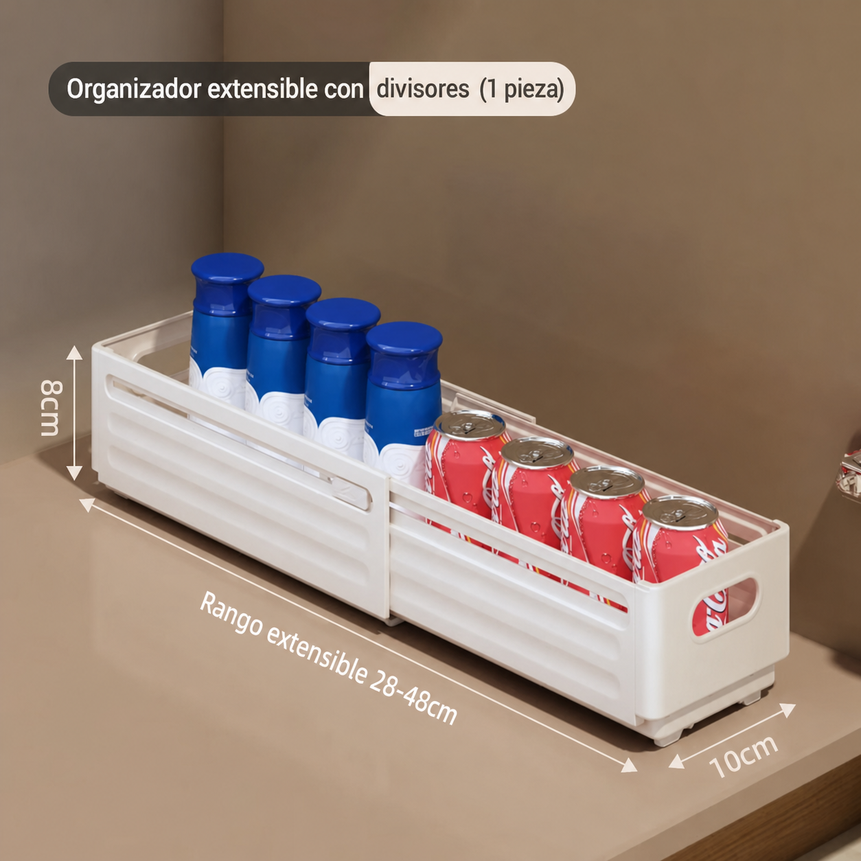 Organizador extensible con divisores transparente PP