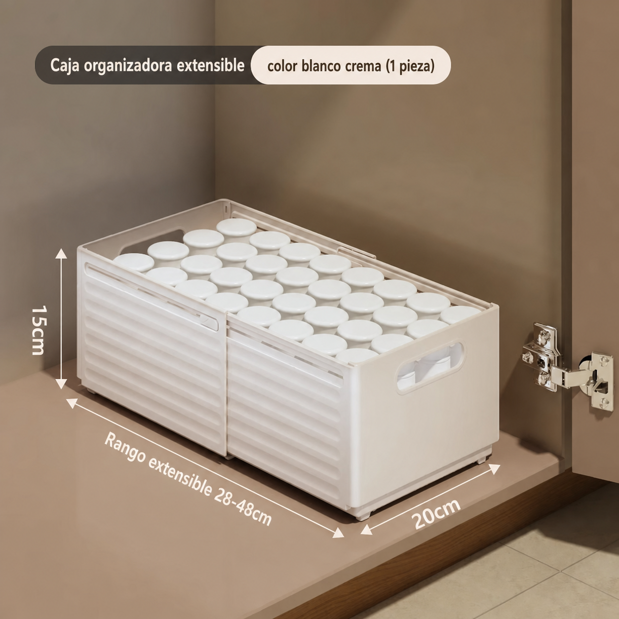 Organizador extensible con divisores transparente PP