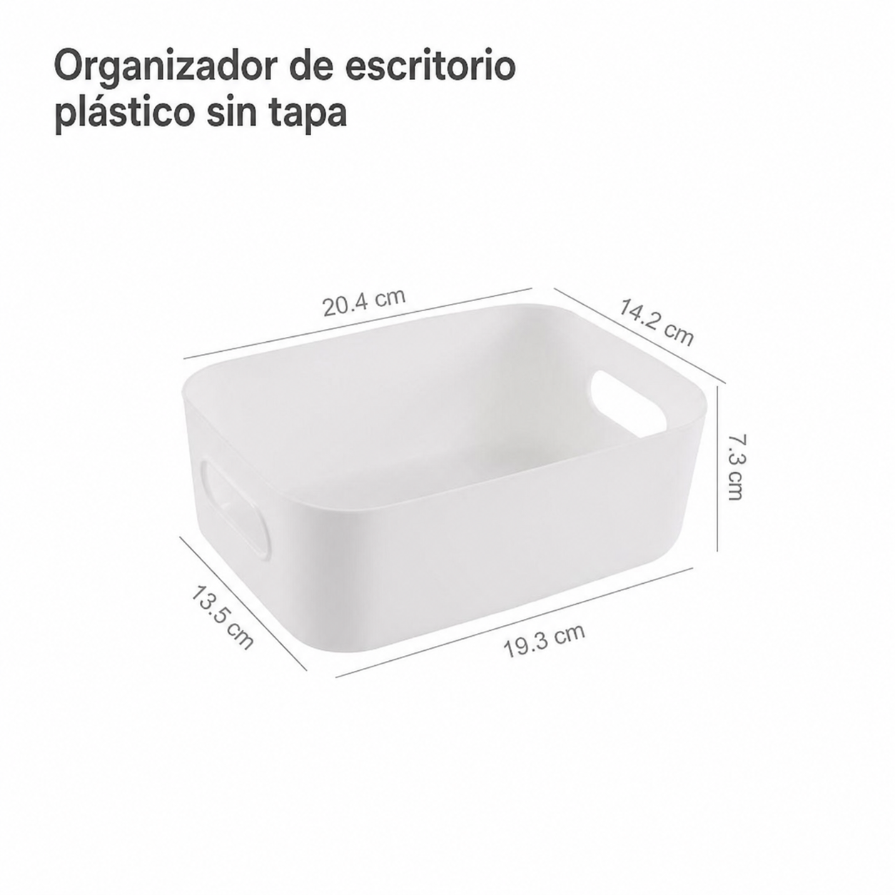 Organizador de escritorio plástico sin tapa 3 tamaños - 5