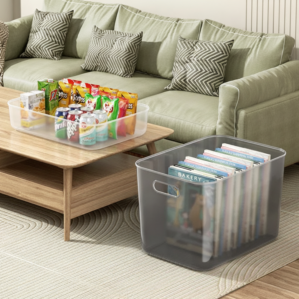 Caja organizadora transparente apilable con o sin tapa - 2