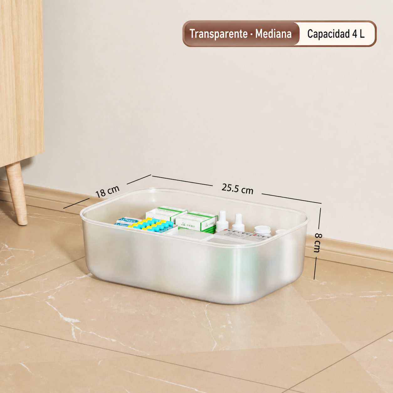 Caja organizadora transparente apilable con o sin tapa - 10