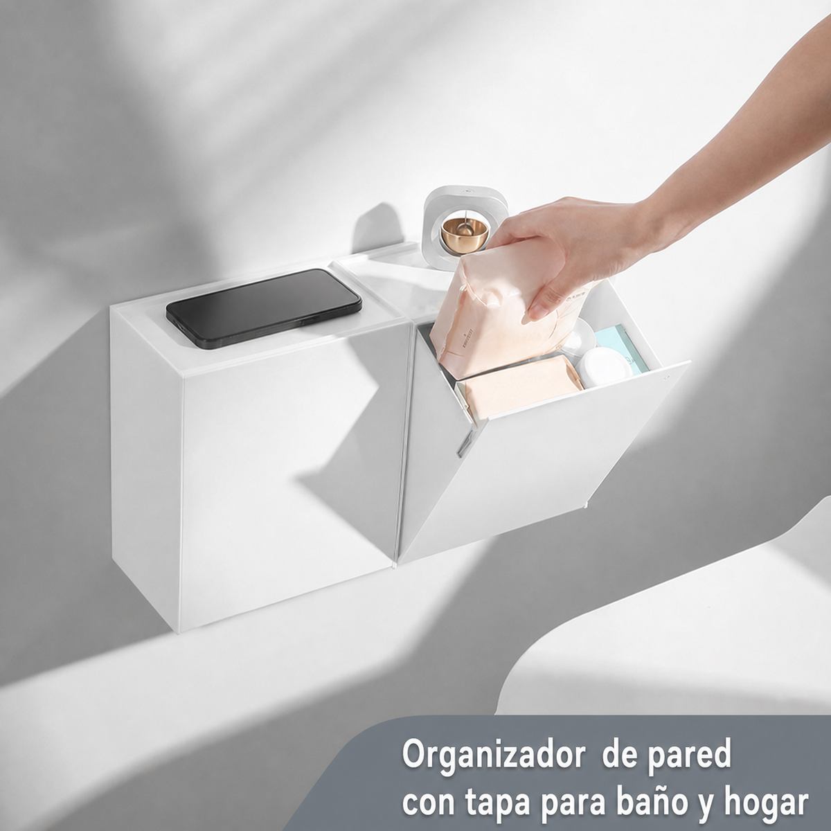Organizador de Pared con Tapa para Baño y Hogar - 2