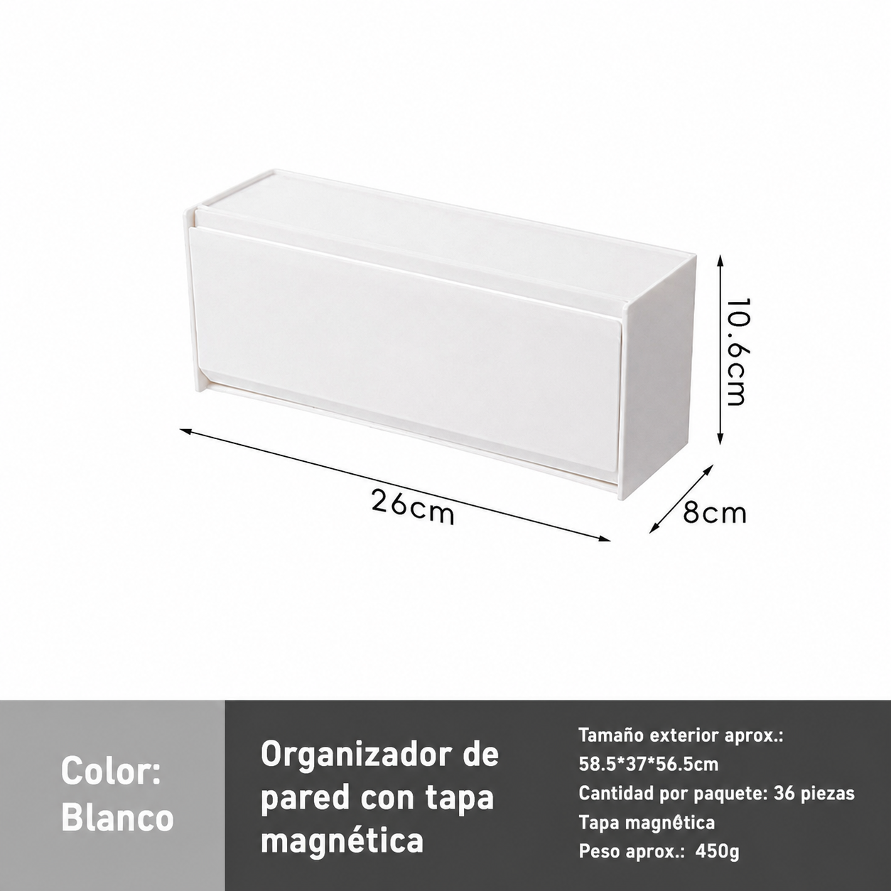 Organizador de Pared con Tapa para Baño y Hogar - 9