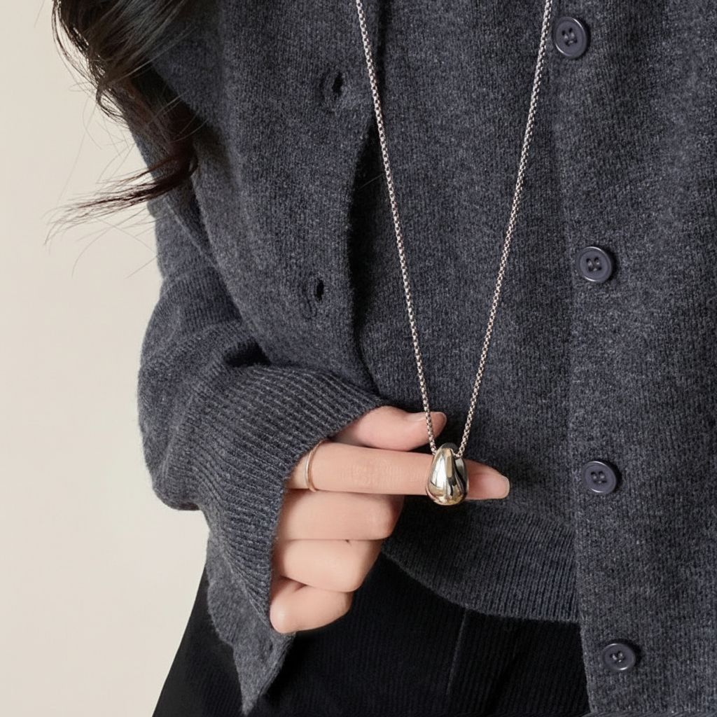 Collar colgante gota de agua minimalista para mujer - 13
