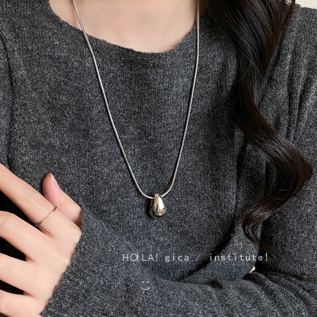 Collar colgante gota de agua minimalista para mujer - 2
