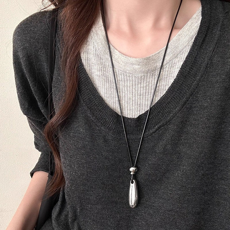 Collar colgante gota de agua minimalista para mujer