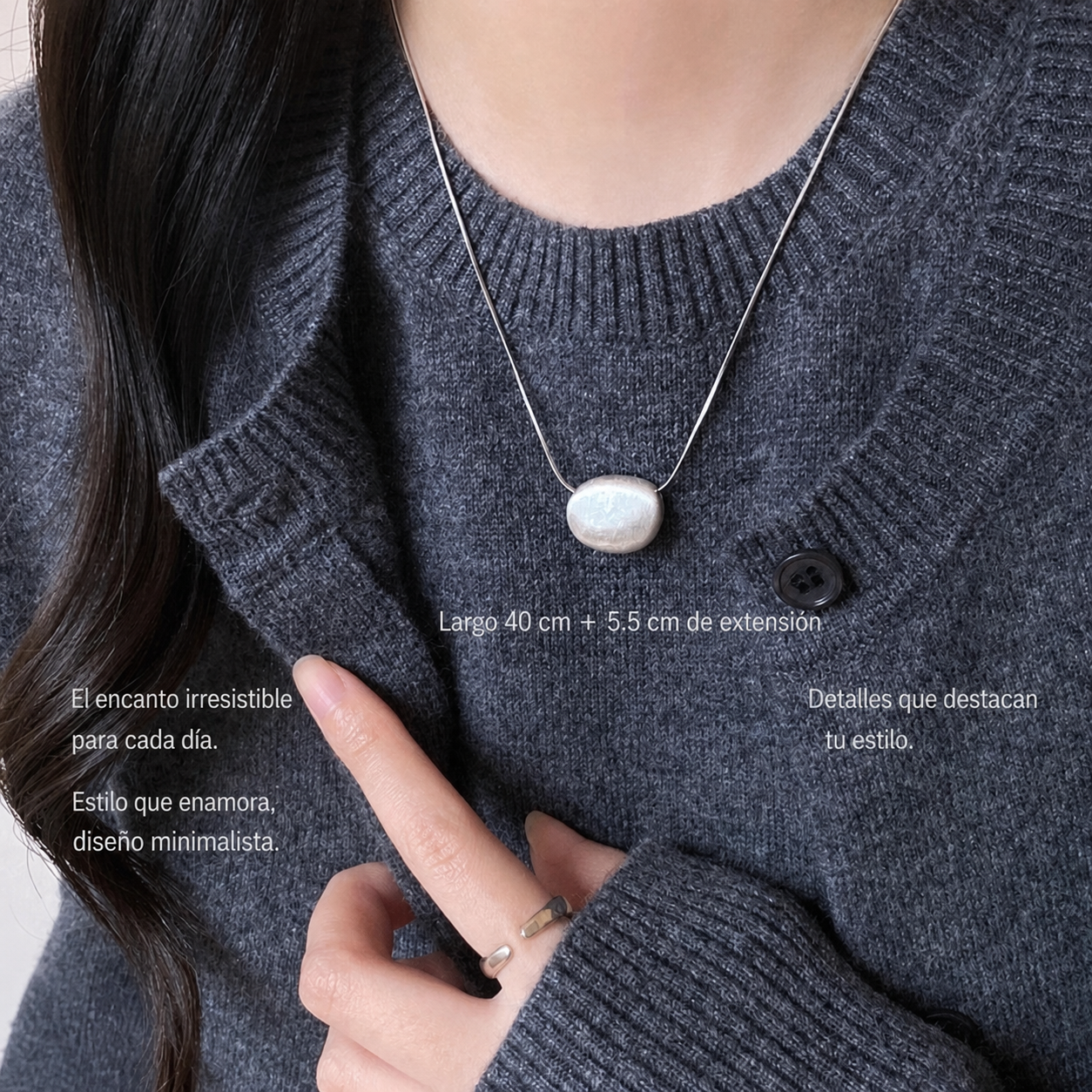 Collar colgante gota de agua minimalista para mujer