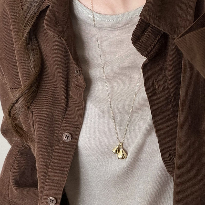 Collar colgante gota de agua minimalista para mujer