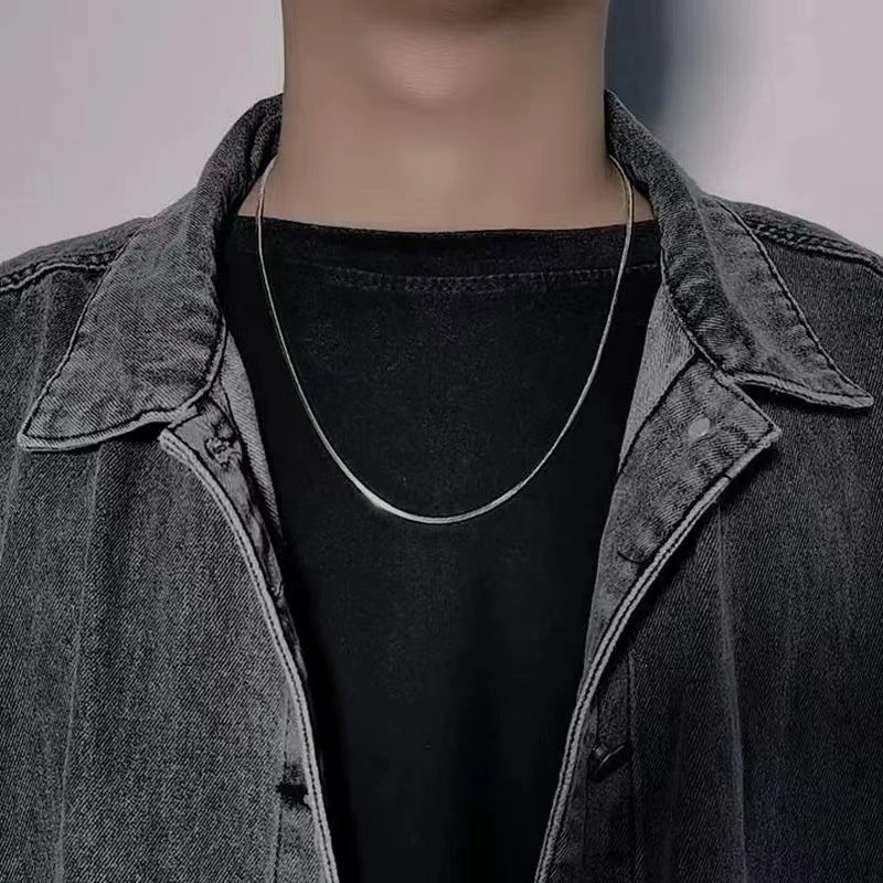 Collar Cadena Serpiente Cuadrada de Titanio Unisex - 8