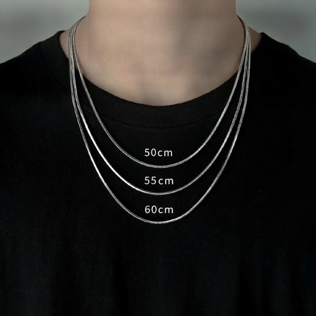Collar Cadena Serpiente Cuadrada de Titanio Unisex - 9