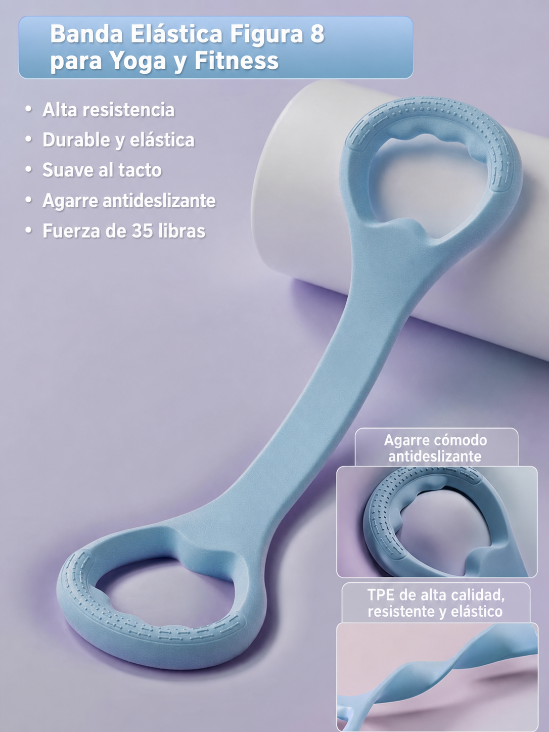 Banda Elástica Figura 8 para Yoga y Fitness