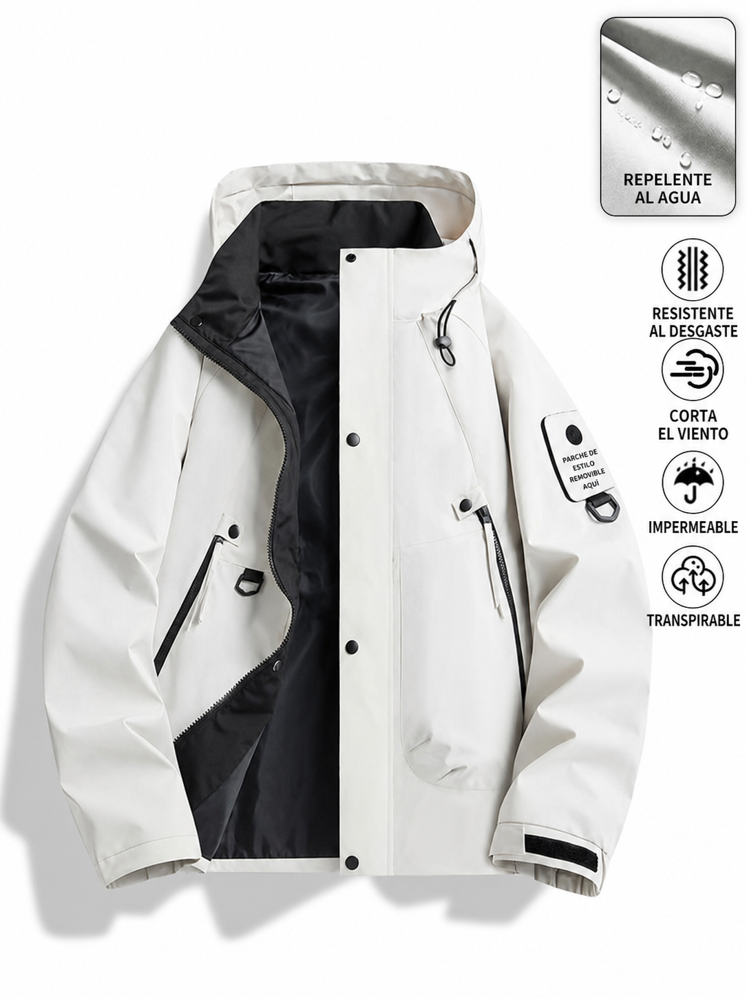 Chamarra NASA cortaviento con capucha unisex - 2
