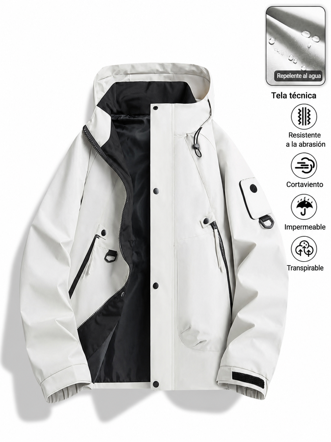 Chamarra NASA cortaviento con capucha unisex - 2