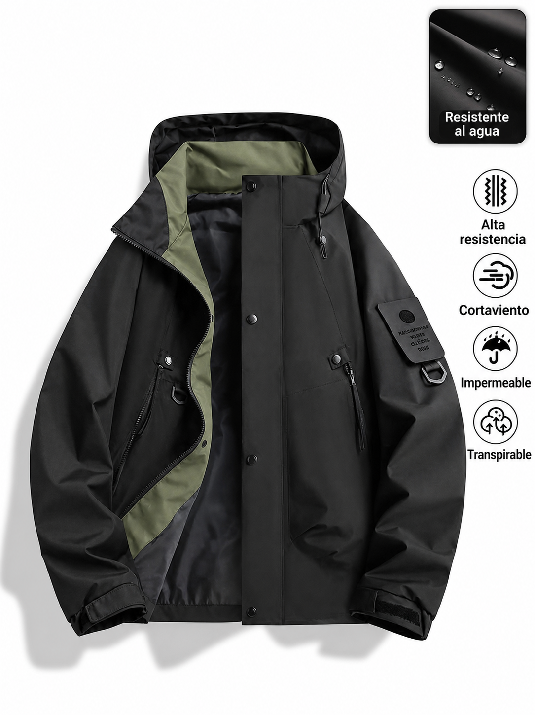 Chamarra NASA cortaviento con capucha unisex - 3