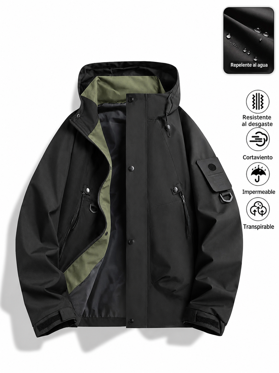 Chamarra NASA cortaviento con capucha unisex - 3