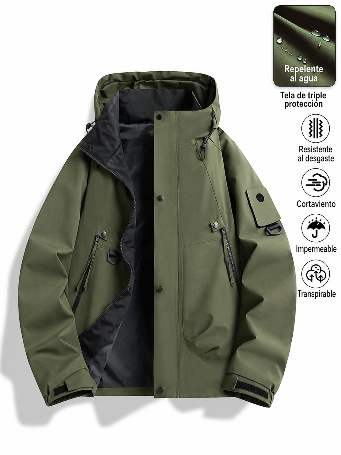 Chamarra NASA cortaviento con capucha unisex - 5