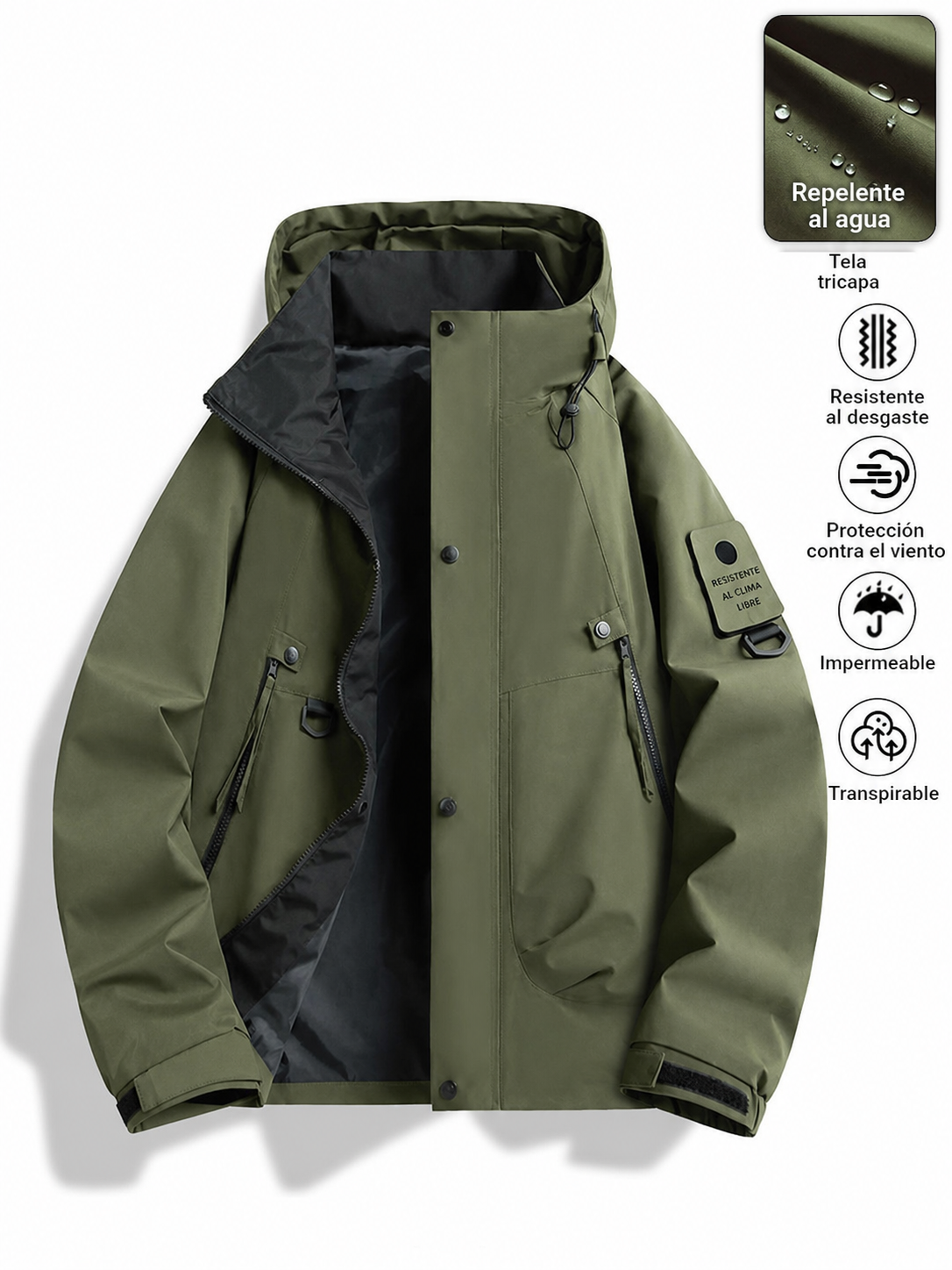 Chamarra NASA cortaviento con capucha unisex - 5