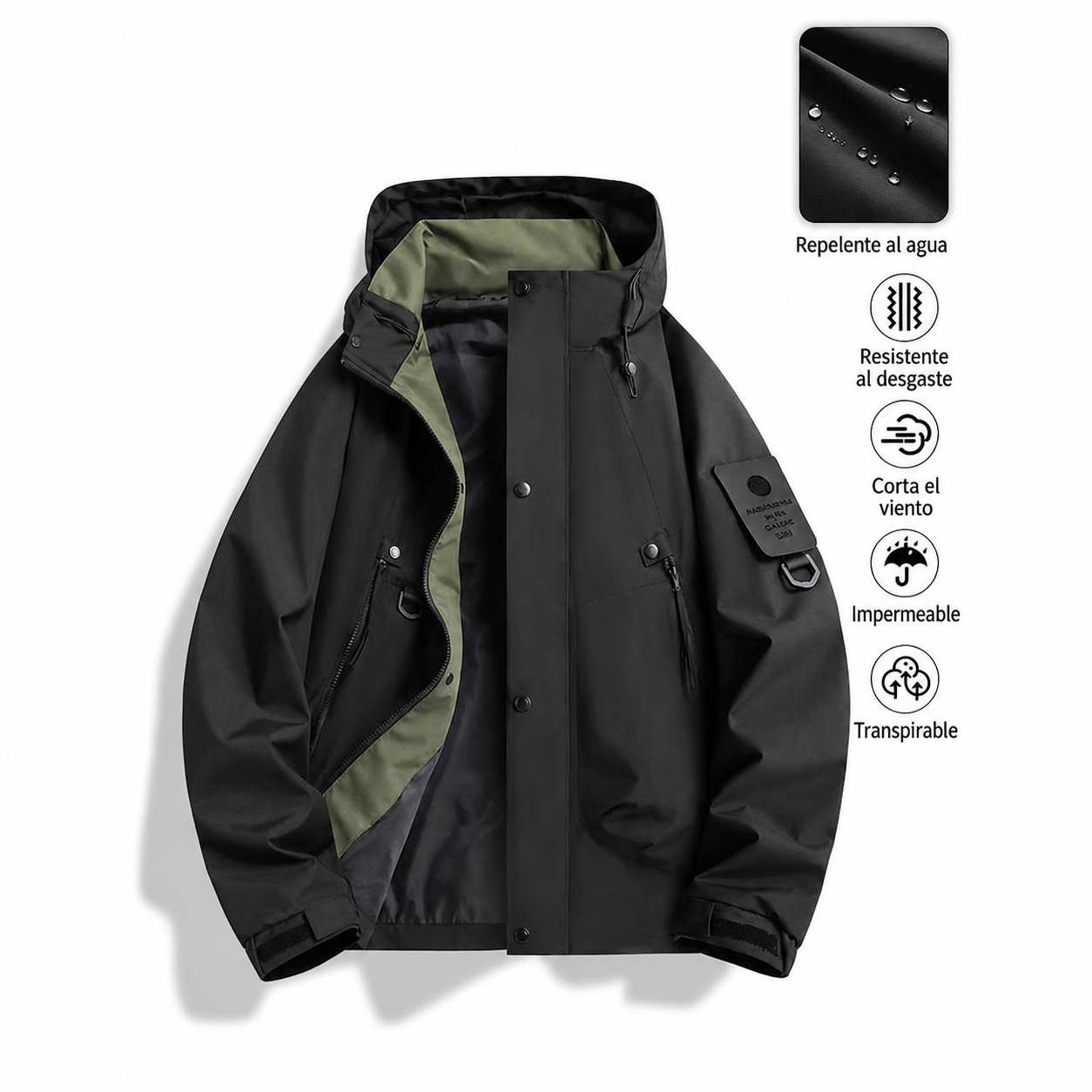 Chamarra NASA cortaviento con capucha unisex - 8