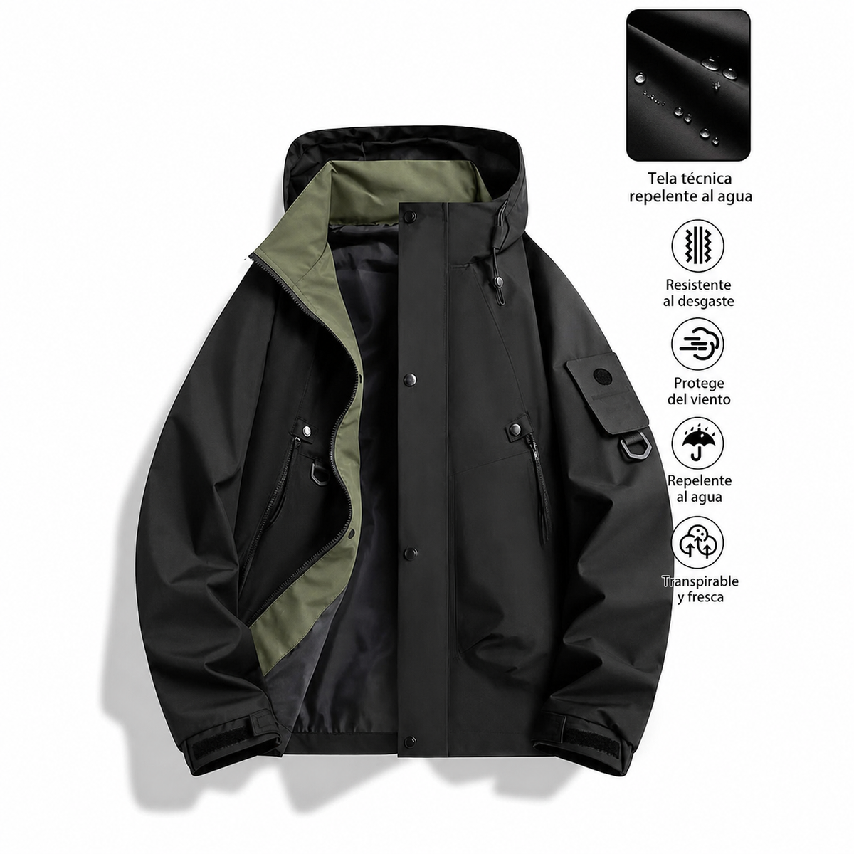 Chamarra NASA cortaviento con capucha unisex - 8