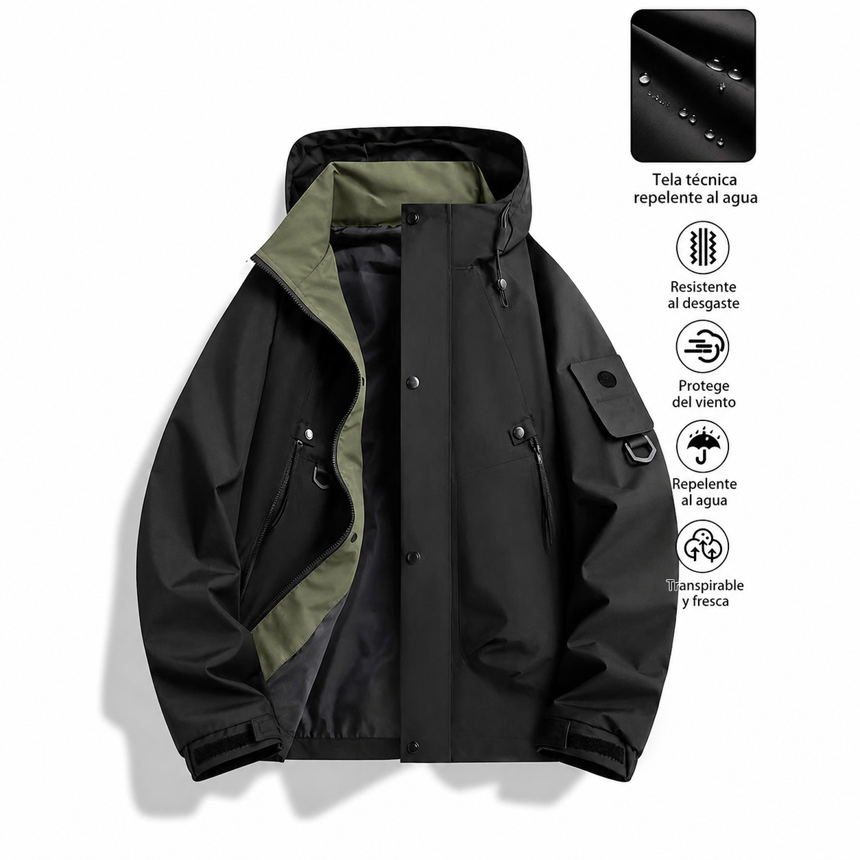 Chamarra NASA cortaviento con capucha unisex - 8