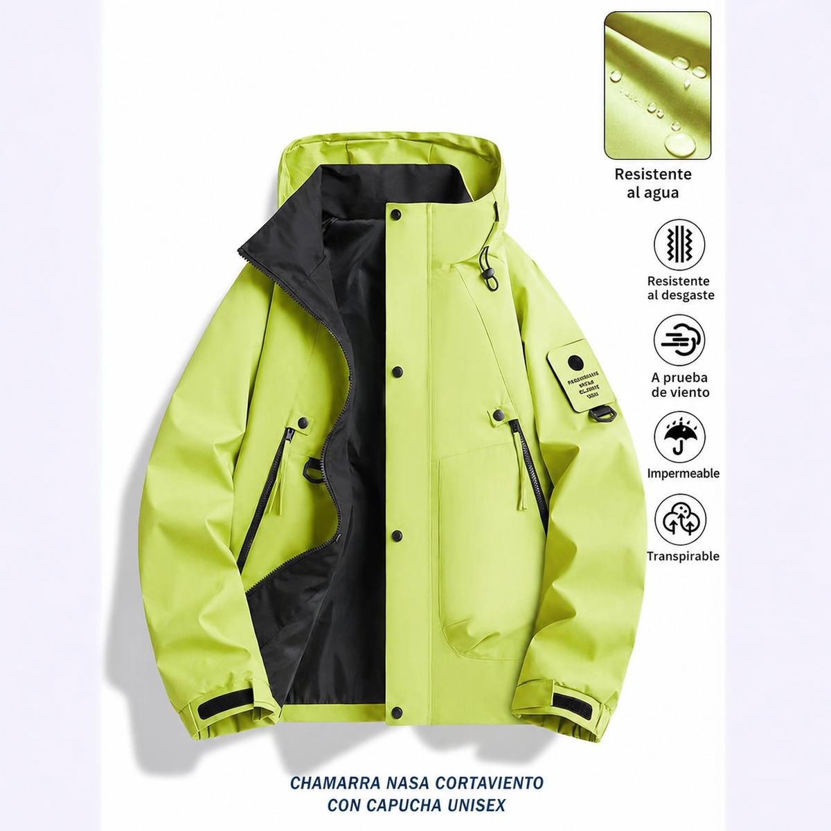 Chamarra NASA cortaviento con capucha unisex - 9