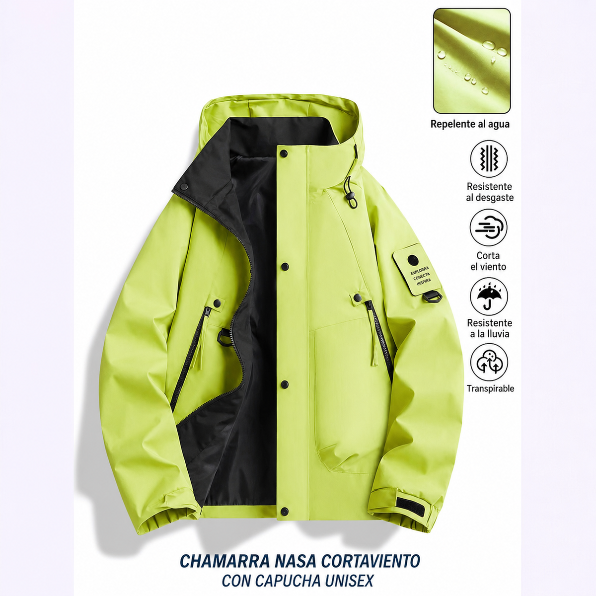 Chamarra NASA cortaviento con capucha unisex - 9