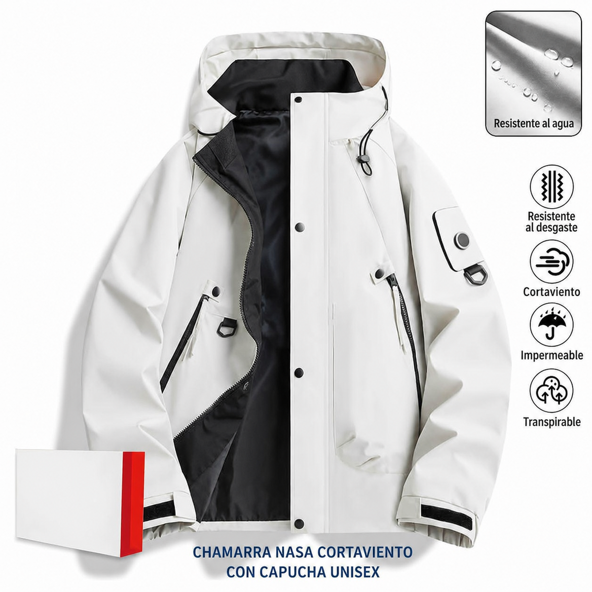 Chamarra NASA cortaviento con capucha unisex