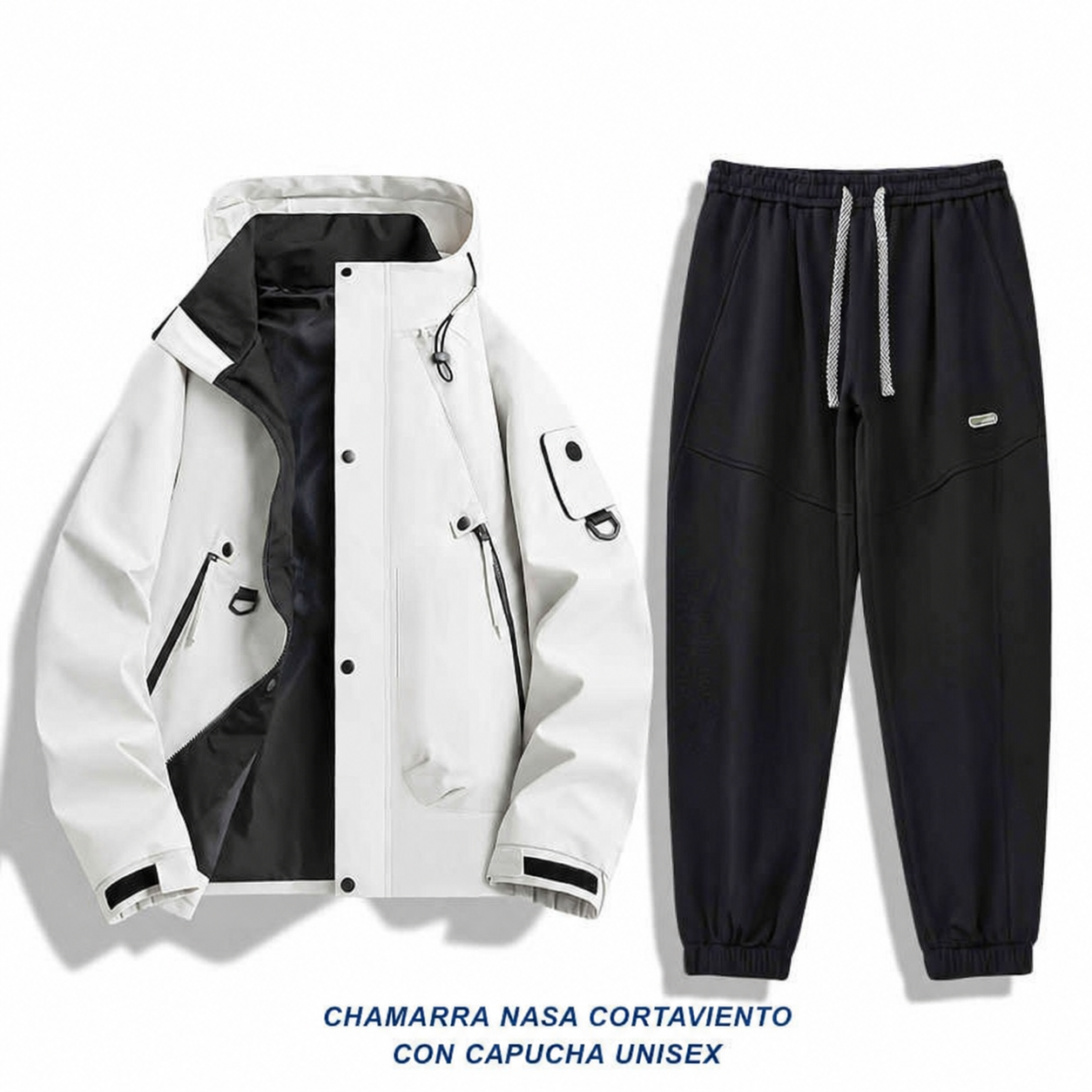 Chamarra NASA cortaviento con capucha unisex