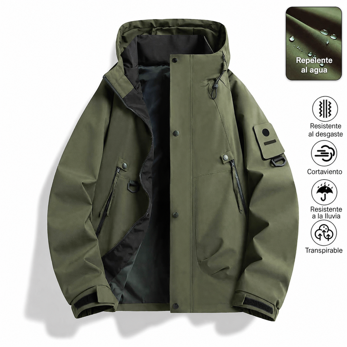 Chamarra NASA cortaviento con capucha unisex