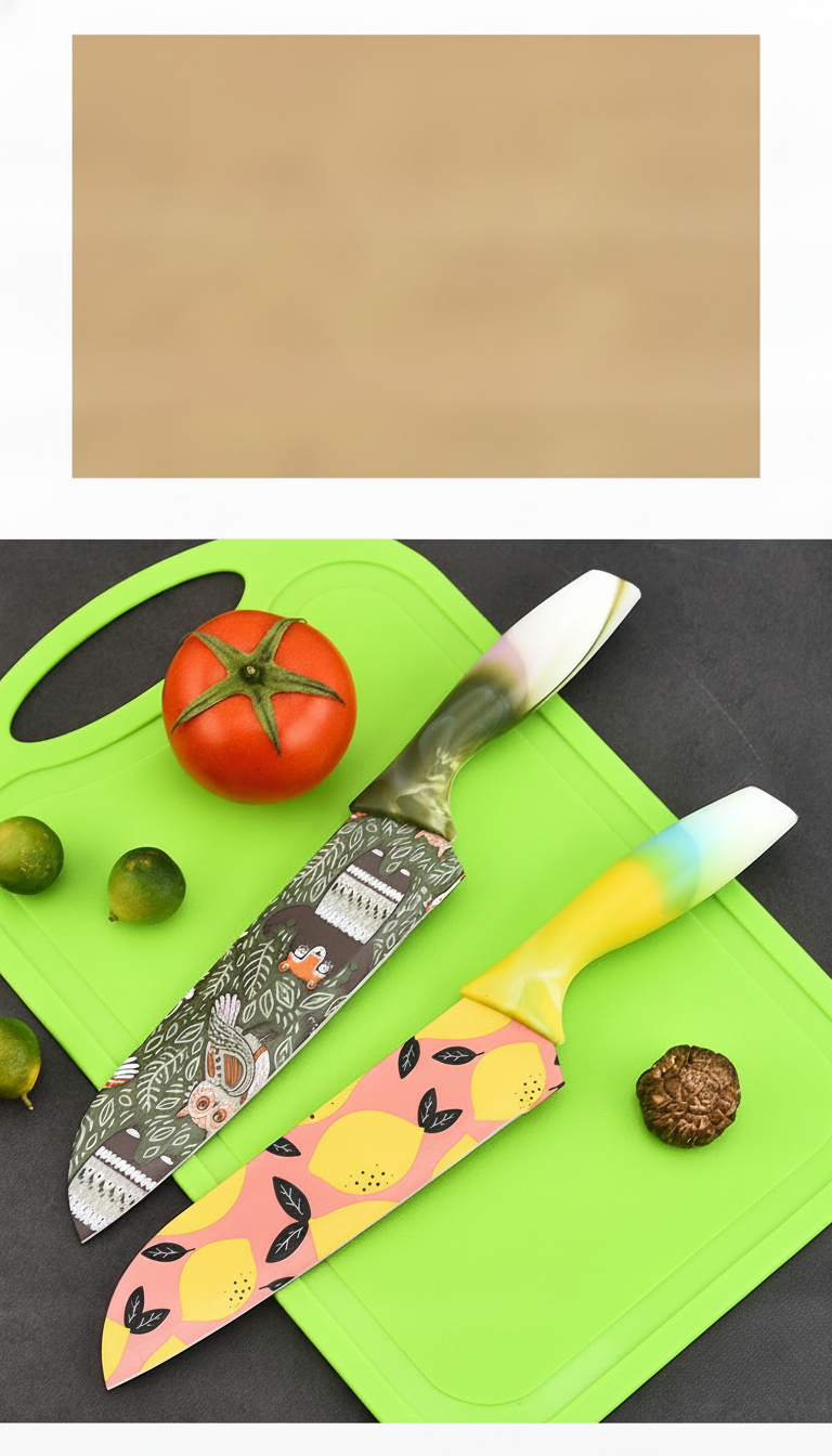 Cuchillo de acero inoxidable con diseño floral 31 cm - 11