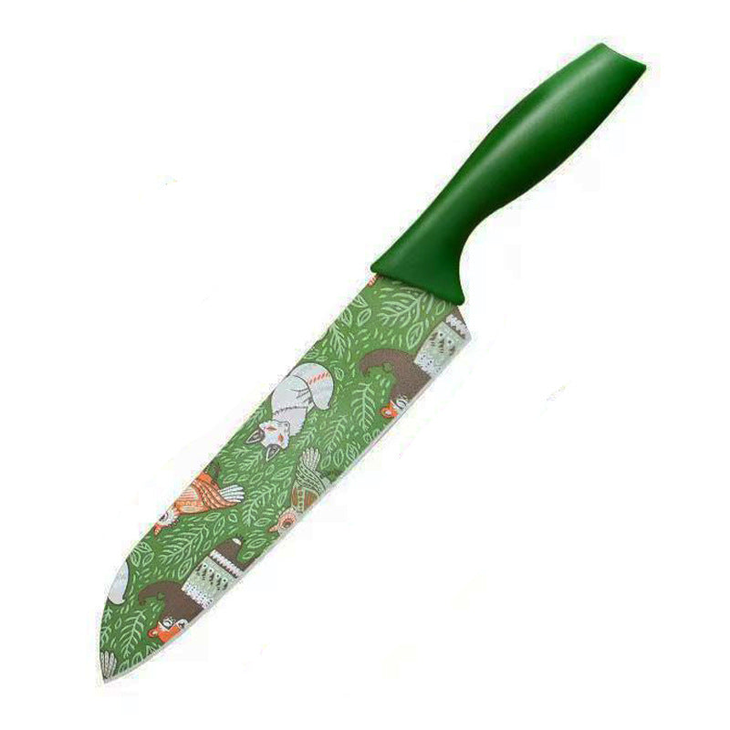 Cuchillo de acero inoxidable con diseño floral 31 cm - 5