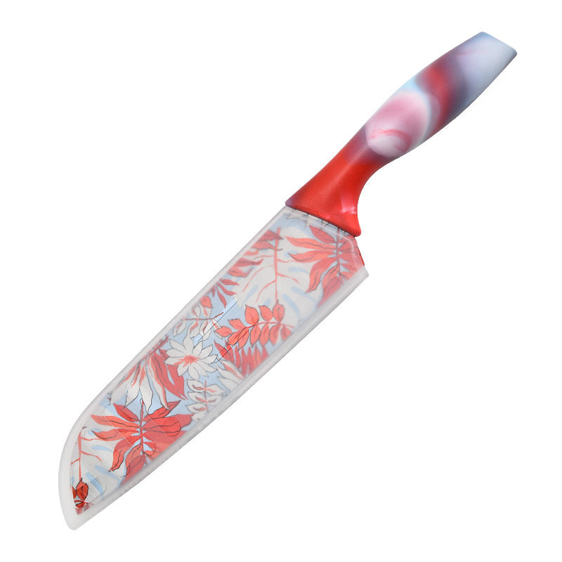 Cuchillo de acero inoxidable con diseño floral 31 cm