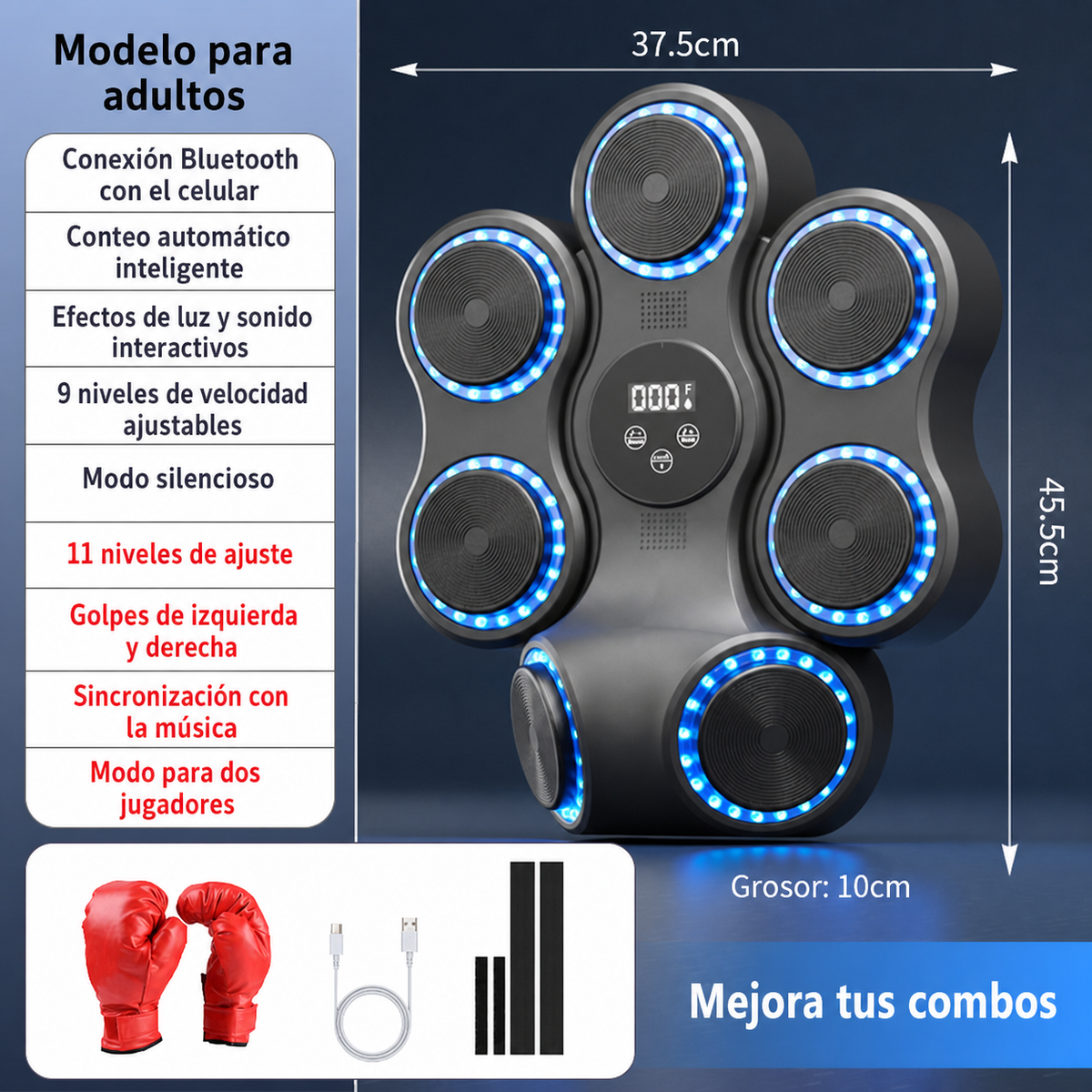 Blanco de Boxeo Inteligente con Música para Casa - 6