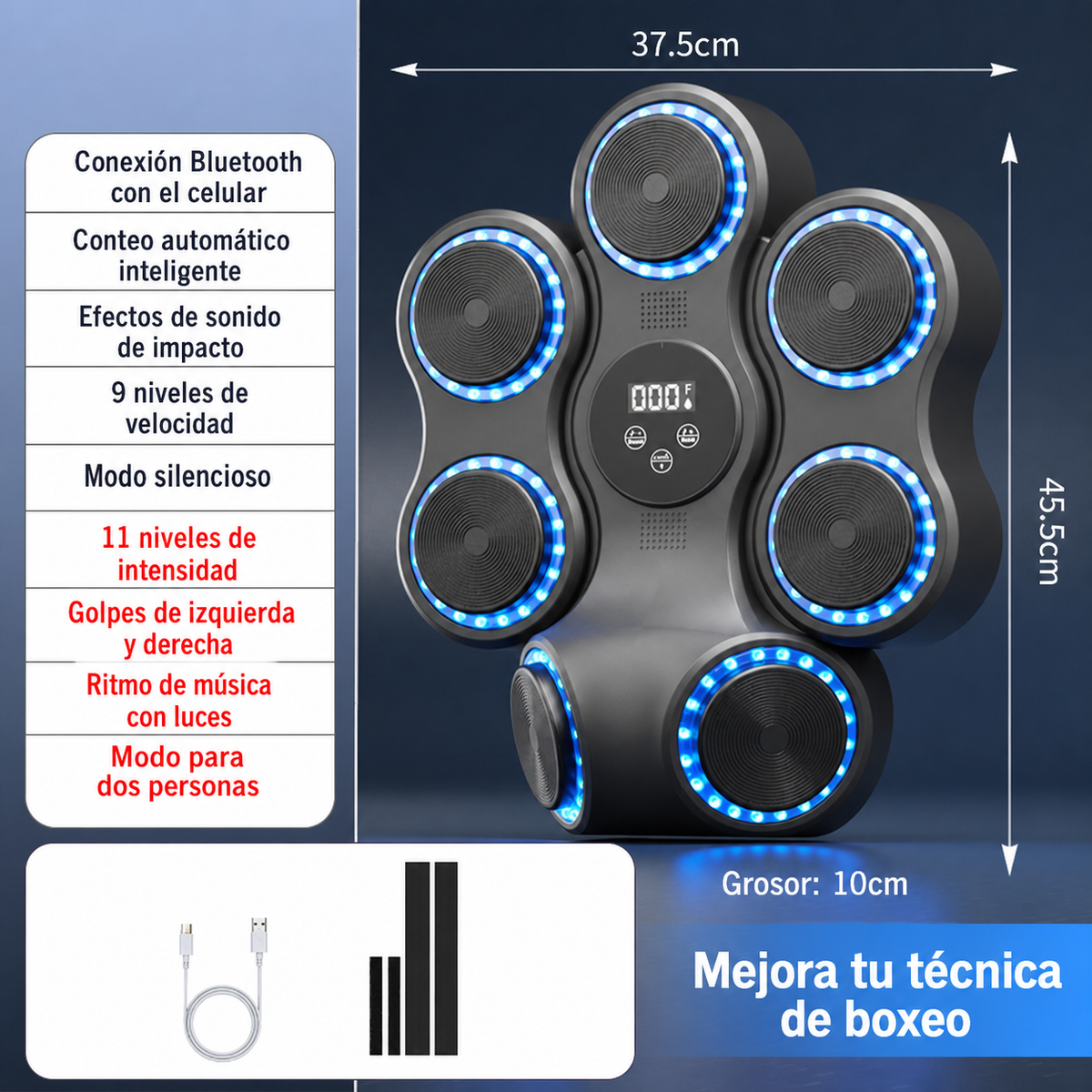 Blanco de Boxeo Inteligente con Música para Casa - 7