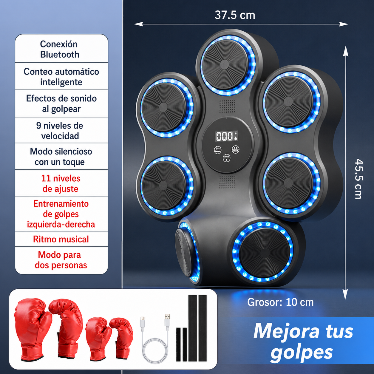 Blanco de Boxeo Inteligente con Música para Casa - 8