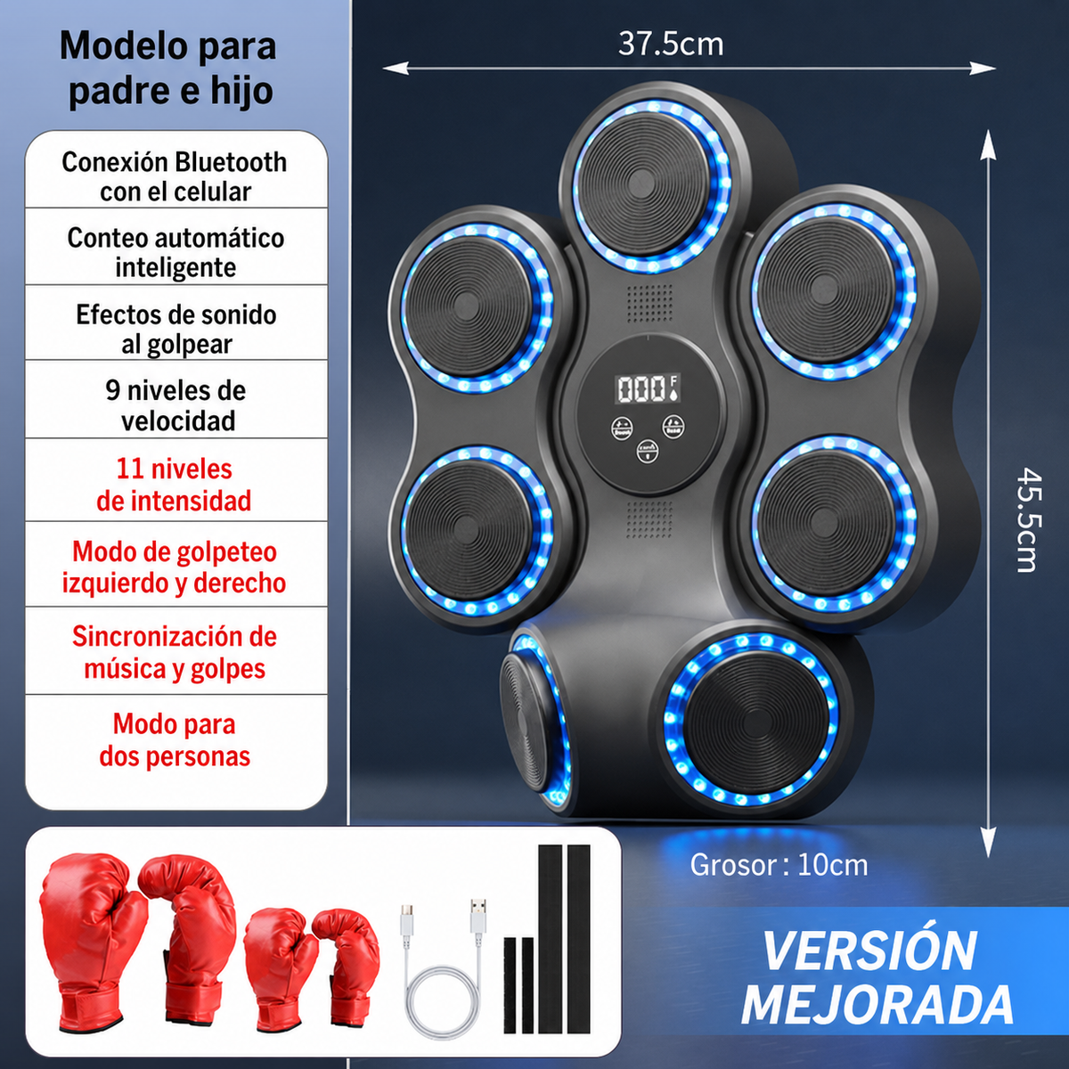 Blanco de Boxeo Inteligente con Música para Casa