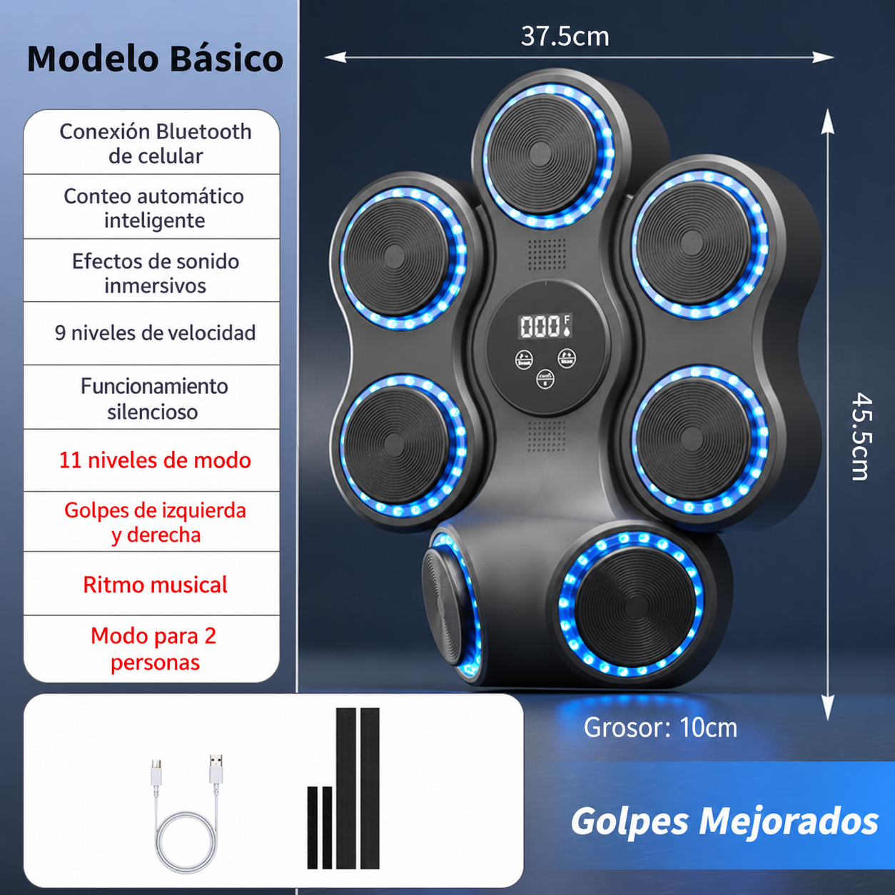 Blanco de Boxeo Inteligente con Música para Casa