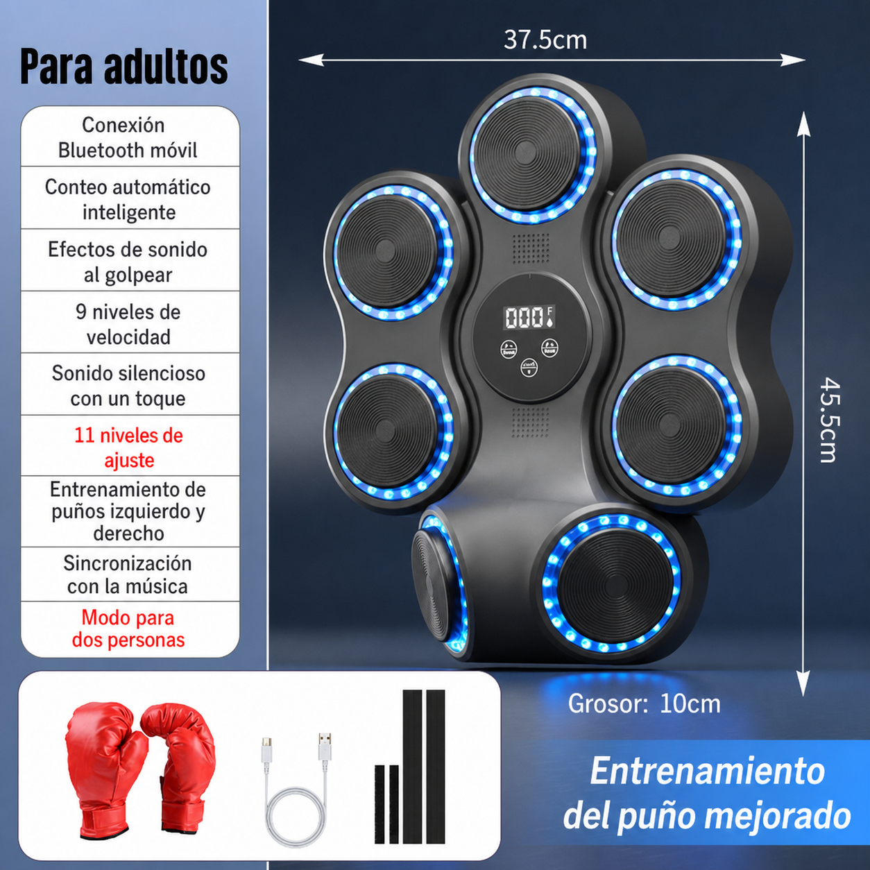 Blanco de Boxeo Inteligente con Música para Casa