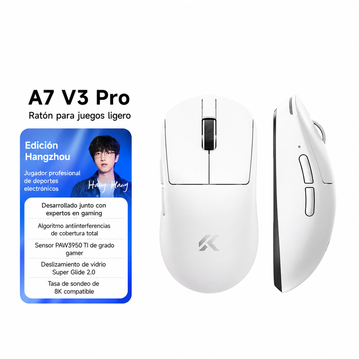 Mouse Gamer MCHOSE A7V3 Inalámbrico Triple Modo