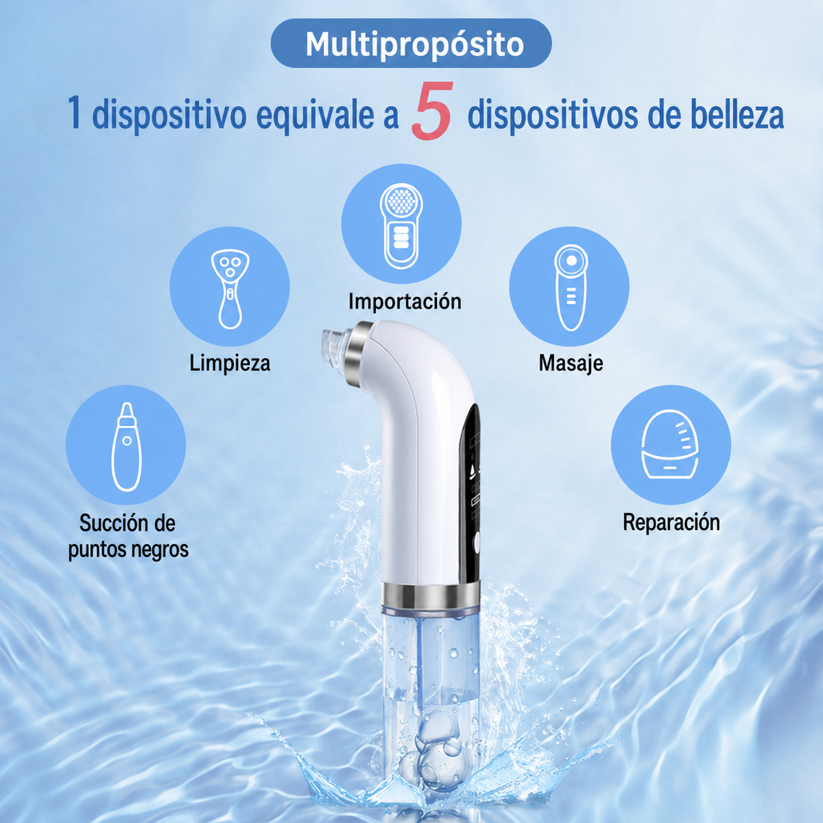 Limpiador Facial Portátil con Hidratación y Burbujas - 3