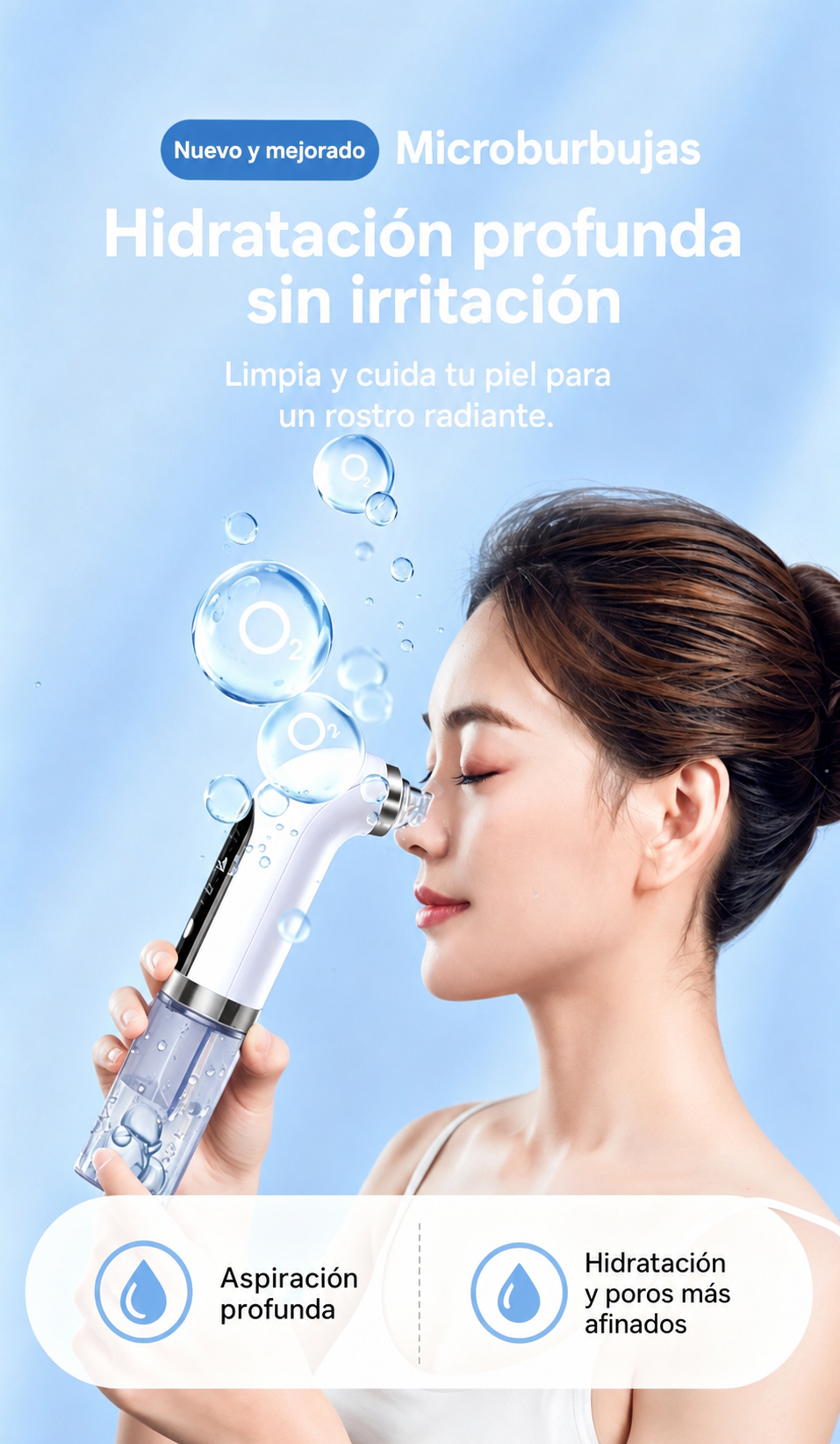 Limpiador Facial Portátil con Hidratación y Burbujas - 7