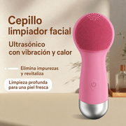 Cepillo Limpiador Facial Ultrasónico con Vibración y Calor - 1