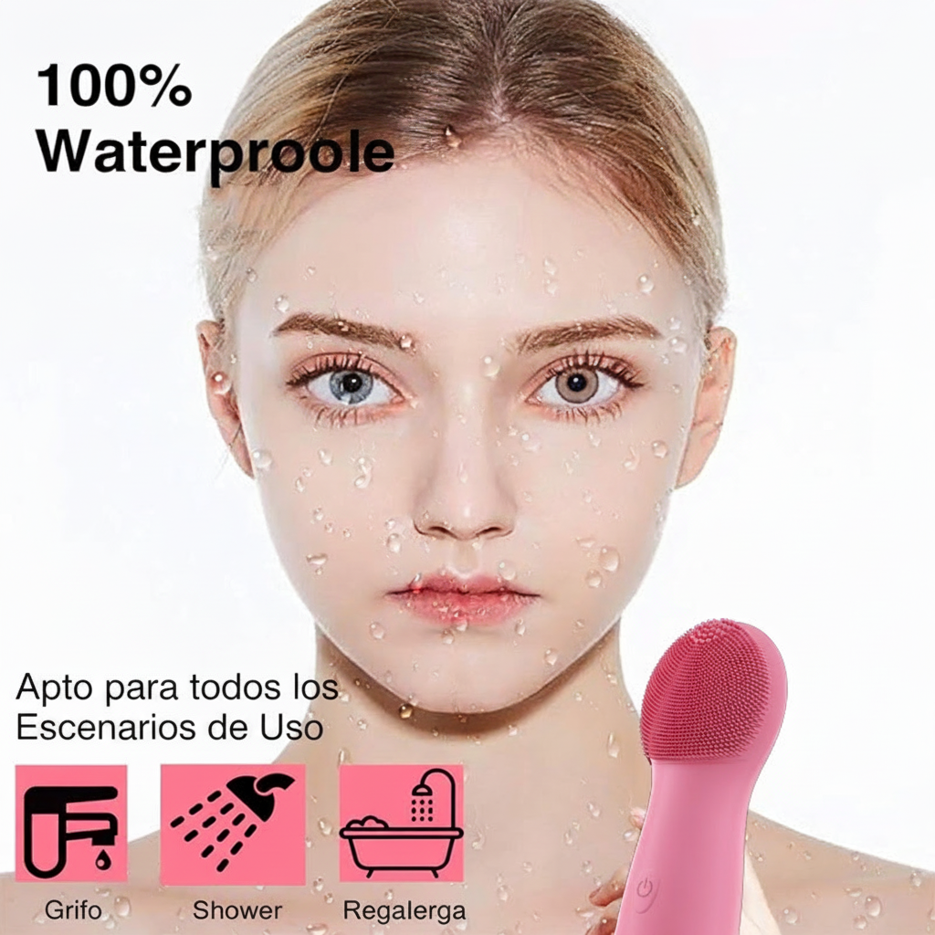Cepillo Limpiador Facial Ultrasónico con Vibración y Calor - 4