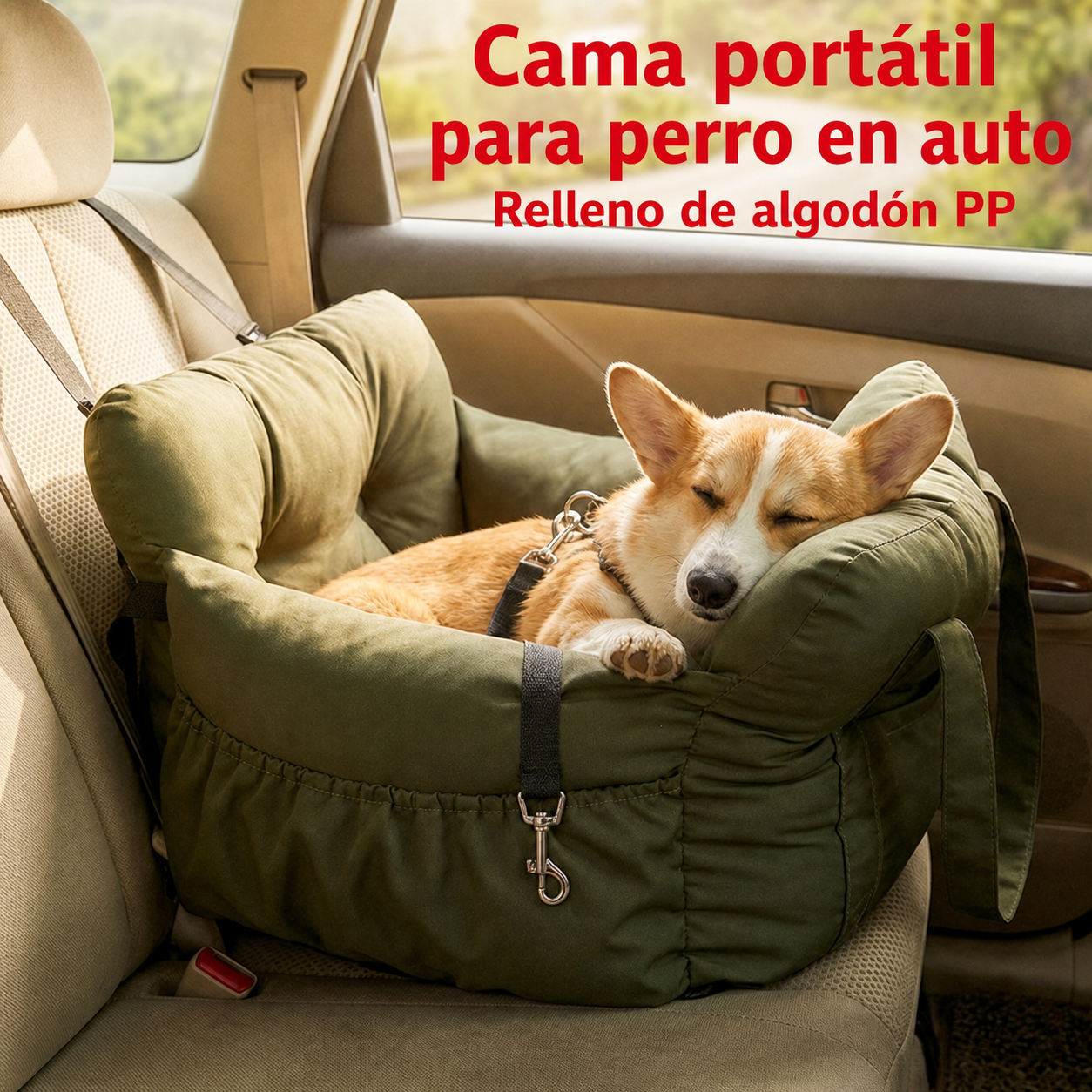 Cama portátil para perro en auto, relleno PP algodón - 1