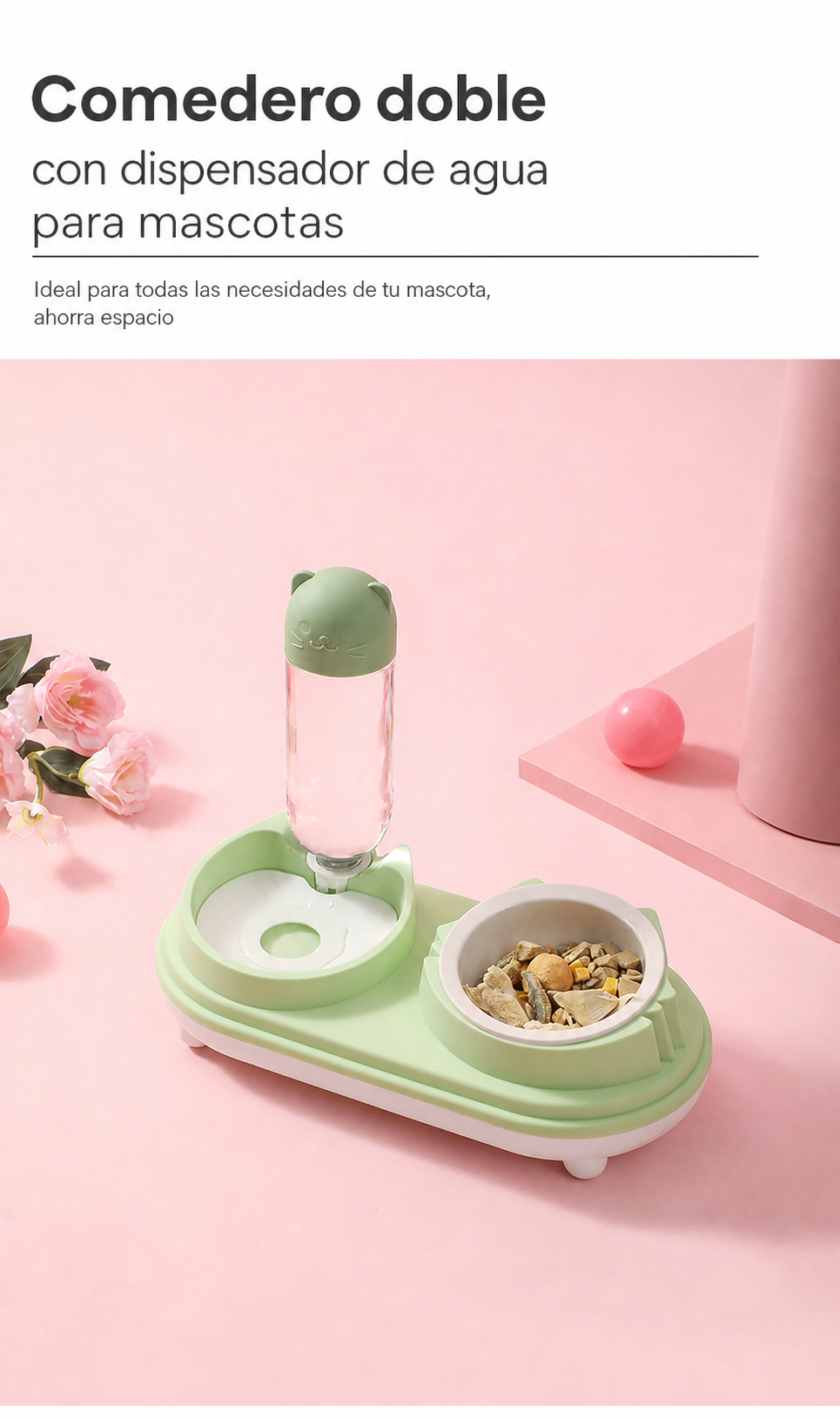 Comedero Doble con Dispensador de Agua para Mascotas - 10