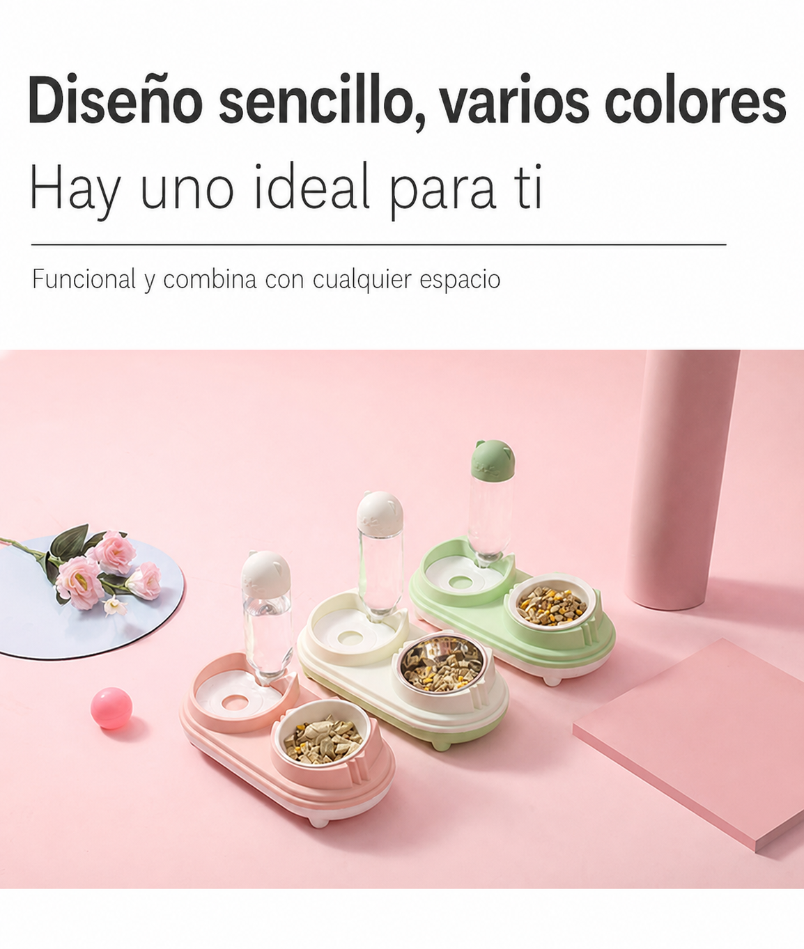 Comedero Doble con Dispensador de Agua para Mascotas - 11