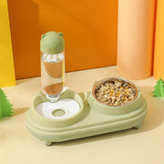 Comedero Doble con Dispensador de Agua para Mascotas - 1