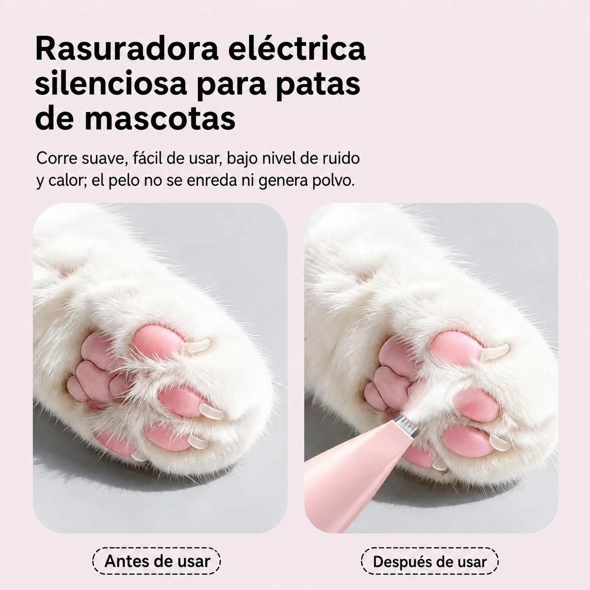 Rasuradora eléctrica silenciosa para patas de mascotas - 4
