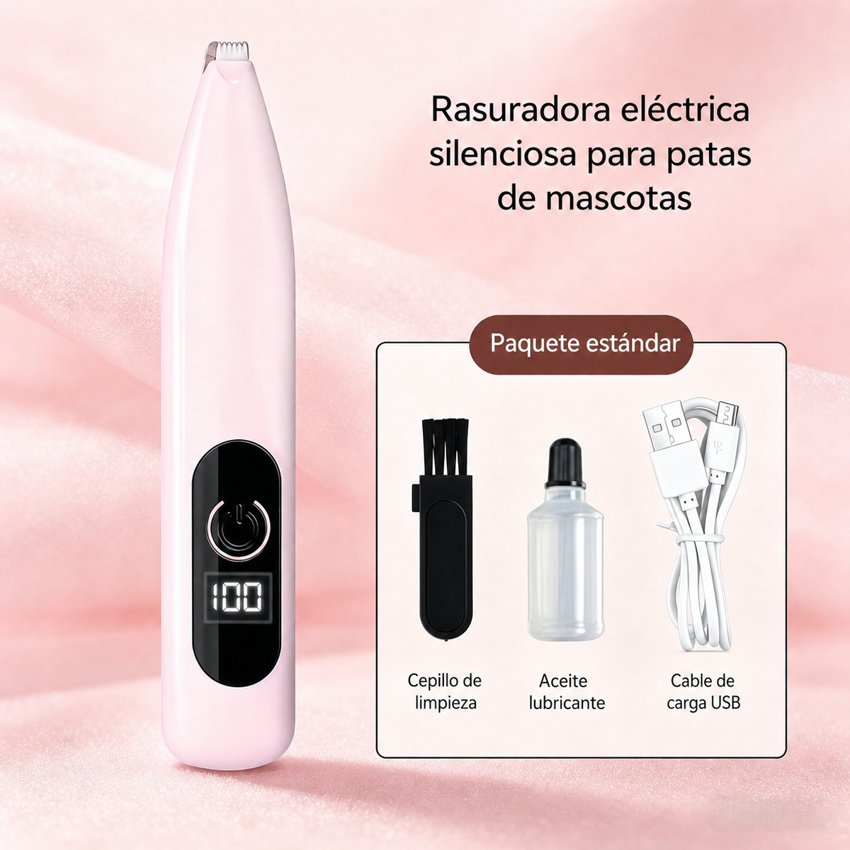 Rasuradora eléctrica silenciosa para patas de mascotas