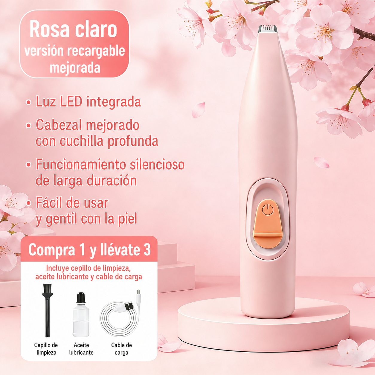 Rasuradora eléctrica silenciosa para patas de mascotas